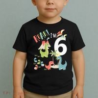 6 Year Old Roar Im 6 6th Birthday Boy T Rex Dinosaur Toddler T-Shirt thumb 2