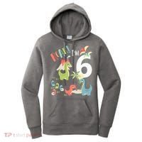 6 Year Old Roar Im 6 6th Birthday Boy T Rex Dinosaur Women's Hoodie thumb 0