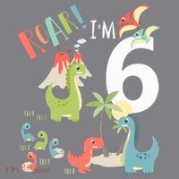 6 Year Old Roar Im 6 6th Birthday Boy T Rex Dinosaur Women's Hoodie thumb 2