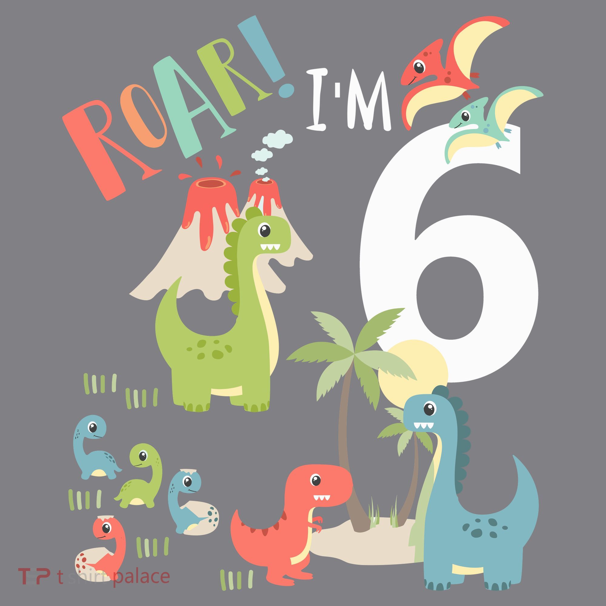 6 Year Old Roar Im 6 6th Birthday Boy T Rex Dinosaur Women's Hoodie
