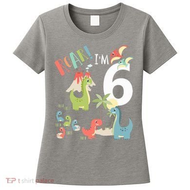 6 Year Old Roar Im 6 6th Birthday Boy T Rex Dinosaur Women's T-Shirt