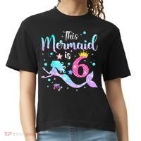 6 Year Old This Mermaid Is 6th Birthday Daughter Comfort Colors Boxy T-Shirt thumb 0