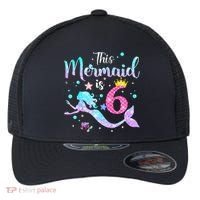 6 Year Old This Mermaid Is 6th Birthday Daughter Flexfit Unipanel Trucker Cap thumb 0