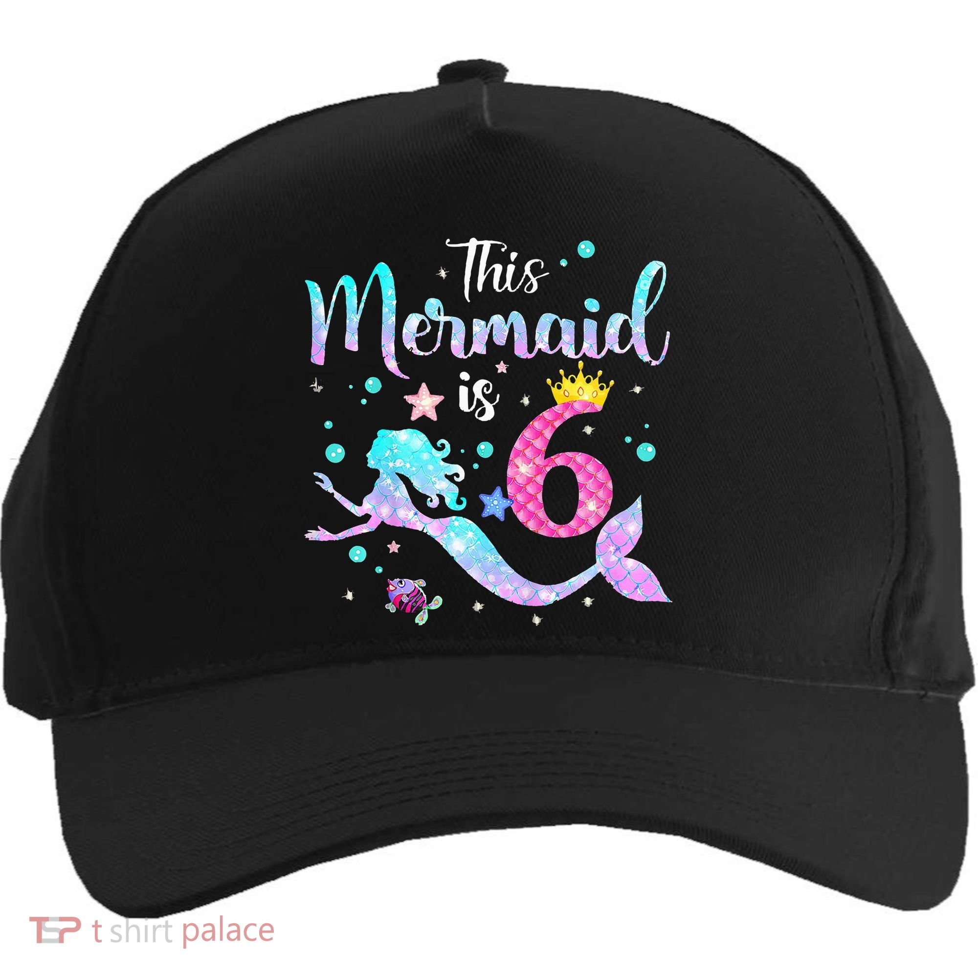 6 Year Old This Mermaid Is 6th Birthday Daughter Five-Panel Snapback Cap