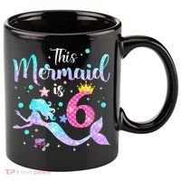 6 Year Old This Mermaid Is 6th Birthday Daughter 11oz C Handle Ceramic Mug thumb 0