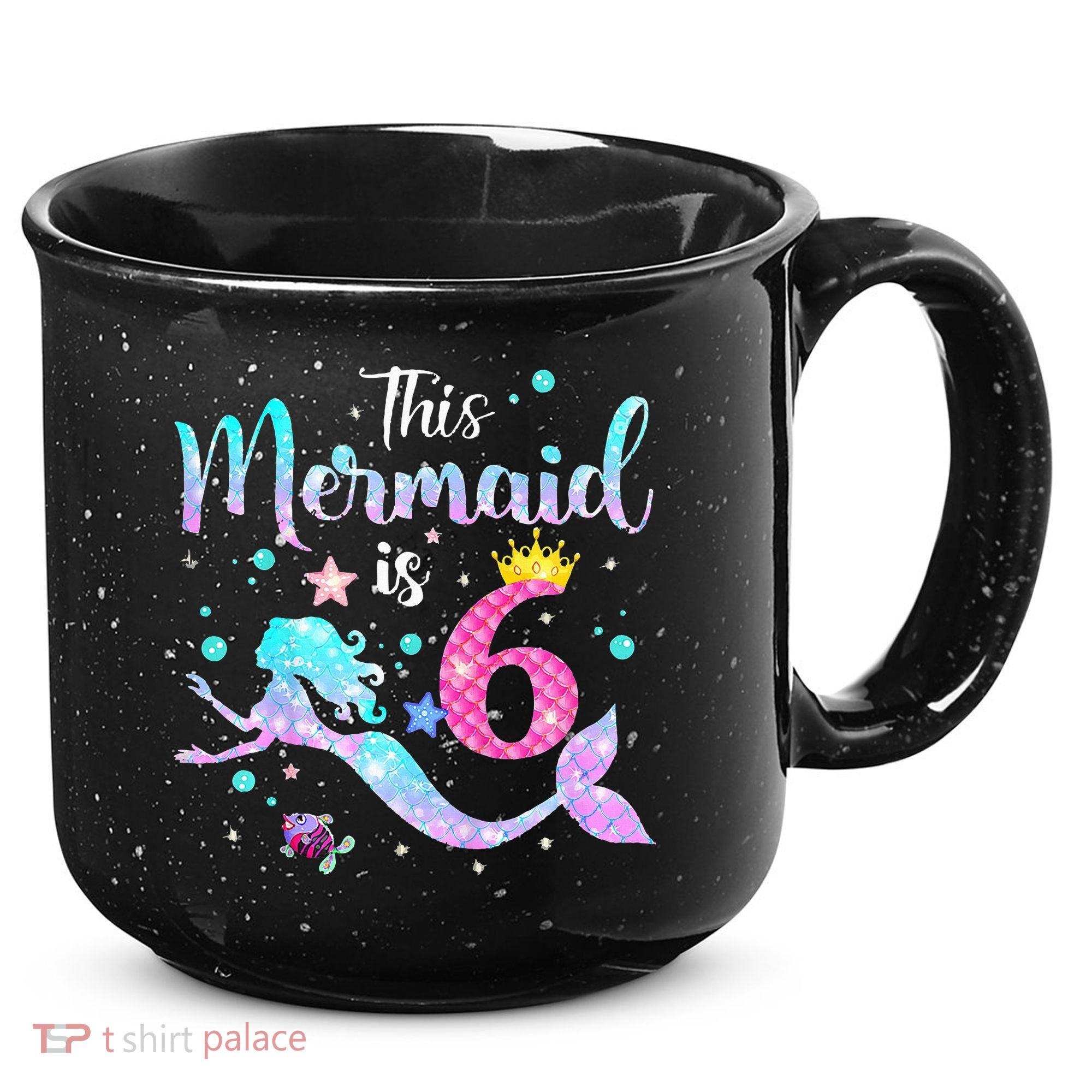 6 Year Old This Mermaid Is 6th Birthday Daughter 15oz Campfire Ceramic Mug