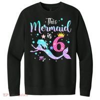 6 Year Old This Mermaid Is 6th Birthday Daughter V.I.T. Fleece Crew Sweatshirt thumb 0