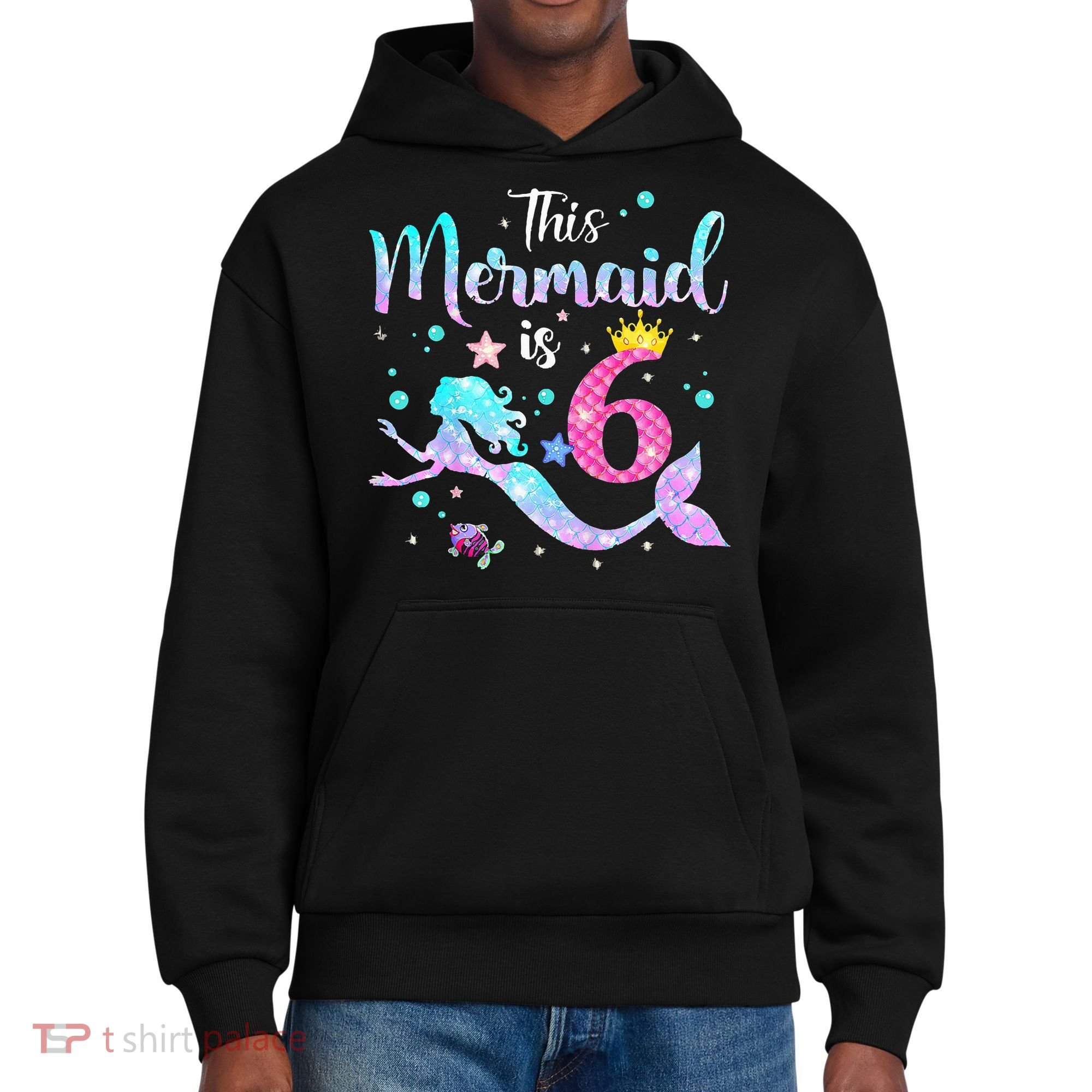 6 Year Old This Mermaid Is 6th Birthday Daughter District V.I.T. Heavyweight Hoodie