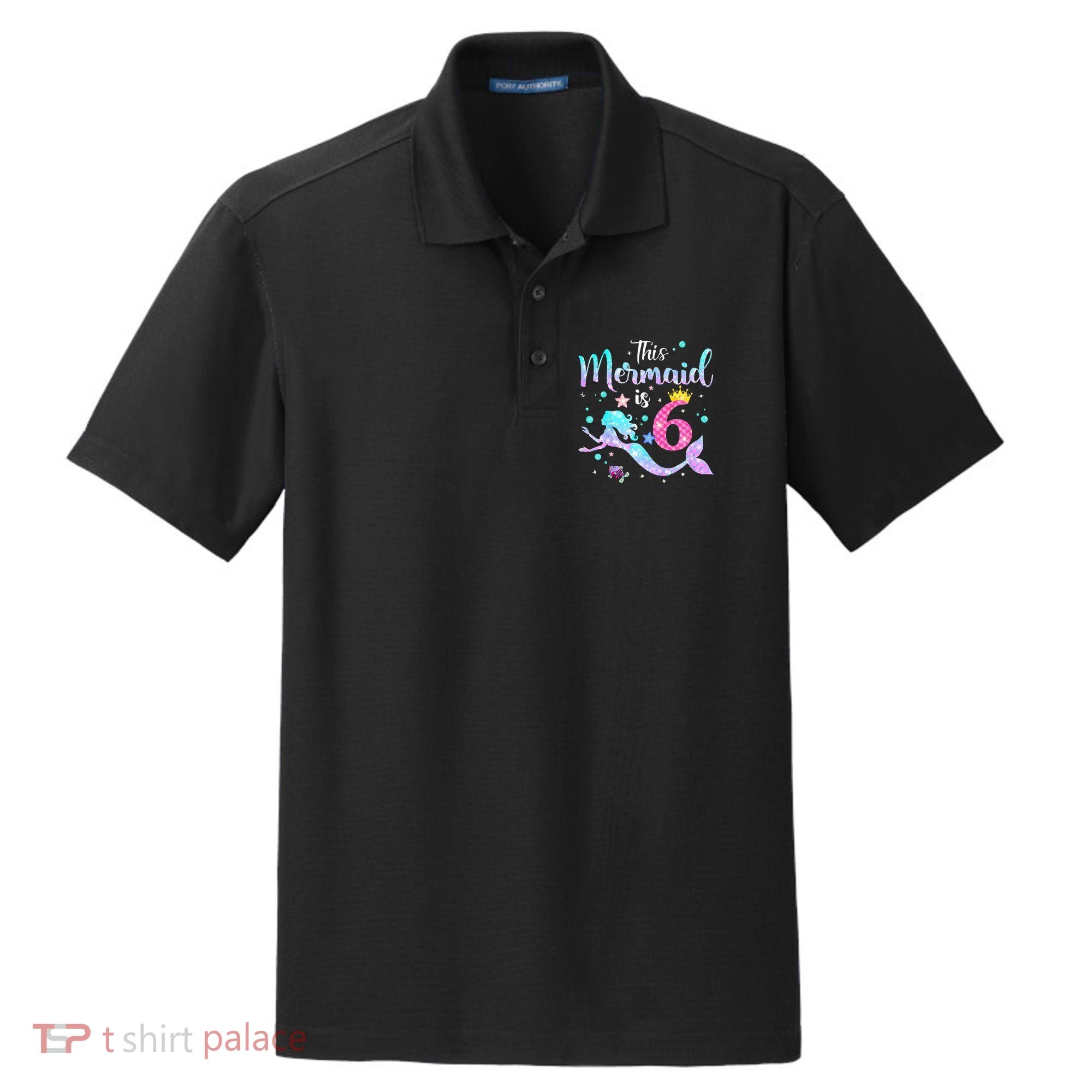 6 Year Old This Mermaid Is 6th Birthday Daughter Dry Zone Grid Polo