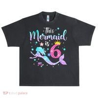 6 Year Old This Mermaid Is 6th Birthday Daughter Urban Oversized Heavyweight T-Shirt thumb 0