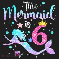 6 Year Old This Mermaid Is 6th Birthday Daughter Hat thumb 2