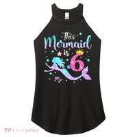 6 Year Old This Mermaid Is 6th Birthday Daughter Women's Perfect Tri Rocker Tank thumb 0