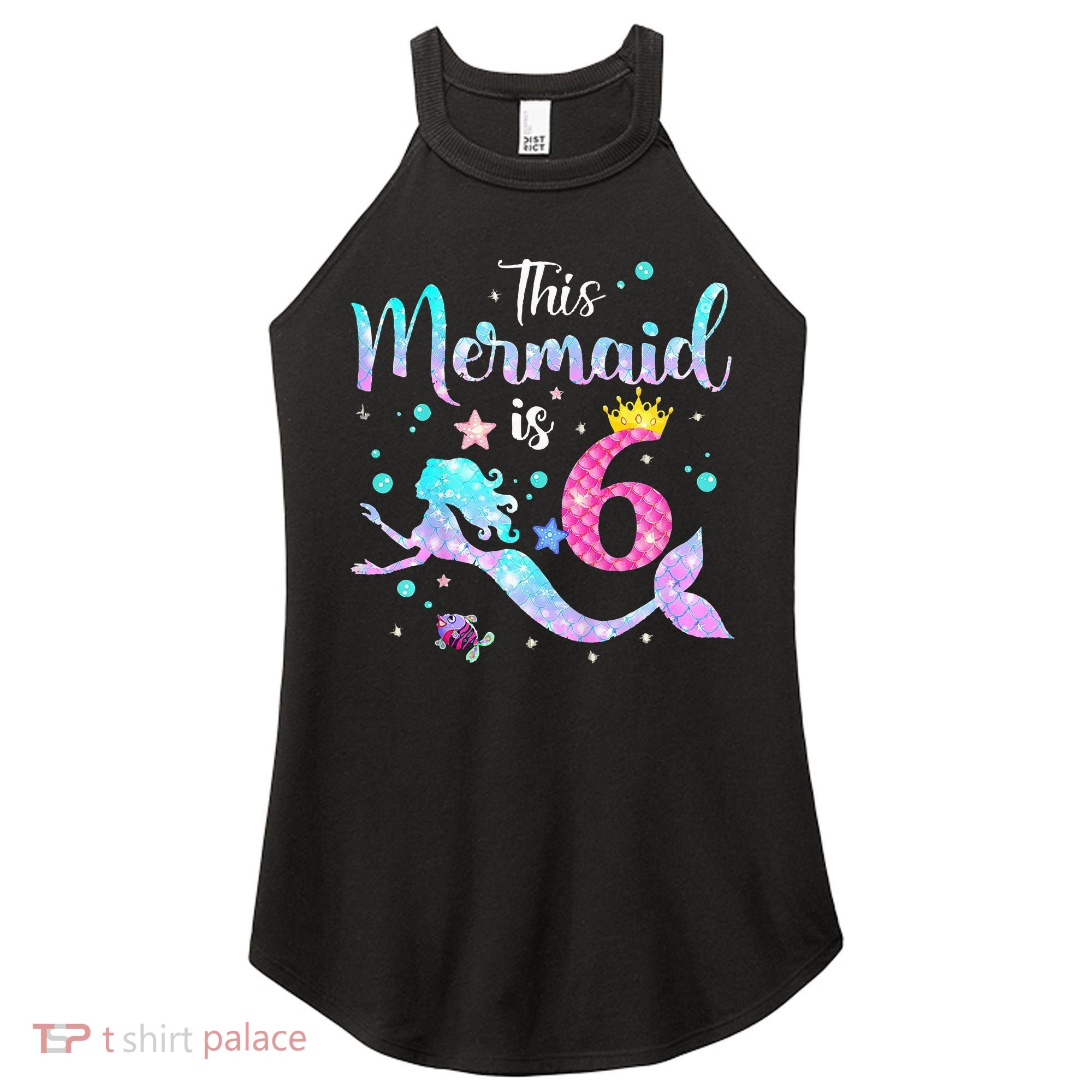 6 Year Old This Mermaid Is 6th Birthday Daughter Women's Perfect Tri Rocker Tank