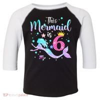 6 Year Old This Mermaid Is 6th Birthday Daughter Toddler Fine Jersey T-Shirt thumb 0