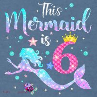 6 Year Old This Mermaid Is 6th Birthday Daughter Comfort Colors Garment-Dyed Hooded Sweatshirt thumb 2