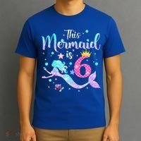 6 Year Old This Mermaid Is 6th Birthday Daughter T-Shirt thumb 3