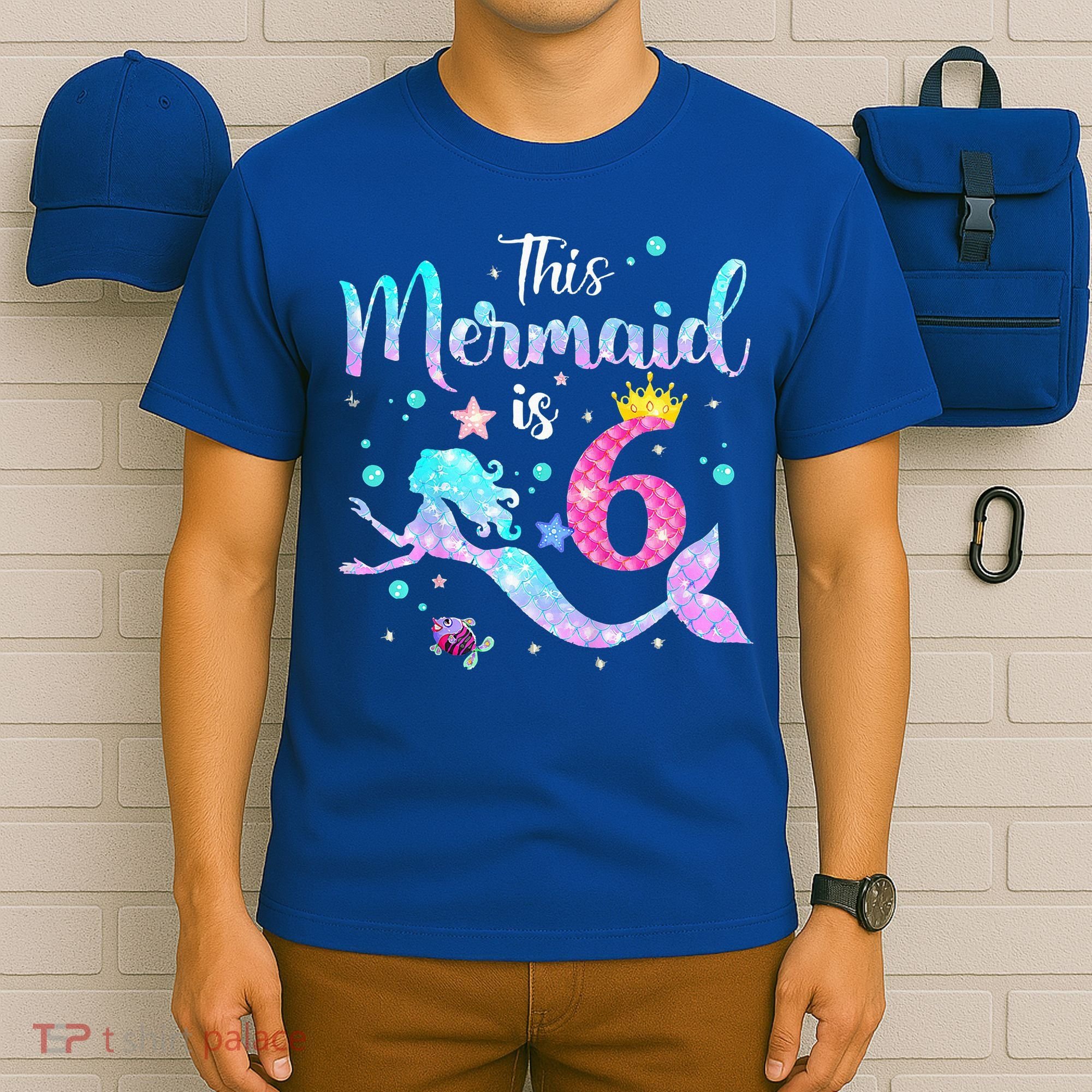 6 Year Old This Mermaid Is 6th Birthday Daughter T-Shirt
