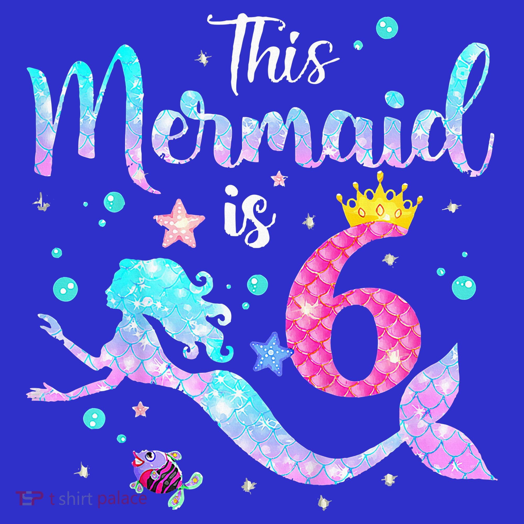 6 Year Old This Mermaid Is 6th Birthday Daughter Tall Sweatshirt