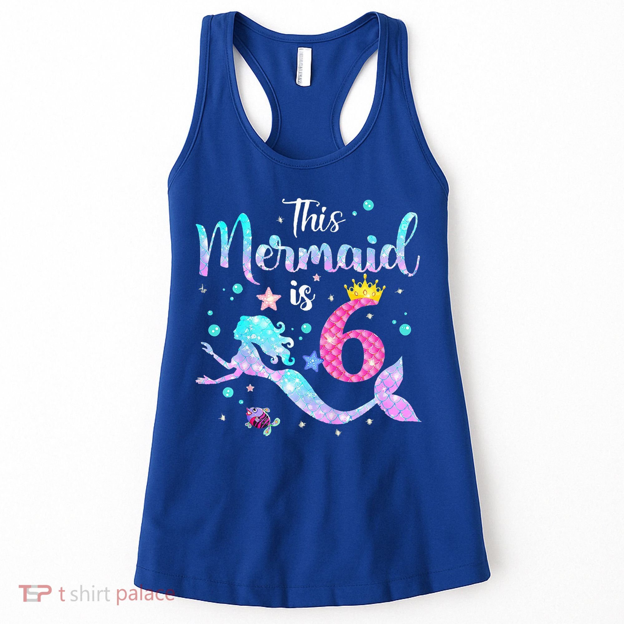 6 Year Old This Mermaid Is 6th Birthday Daughter Women's Tank Top