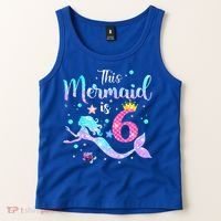 6 Year Old This Mermaid Is 6th Birthday Daughter Tank Top thumb 2