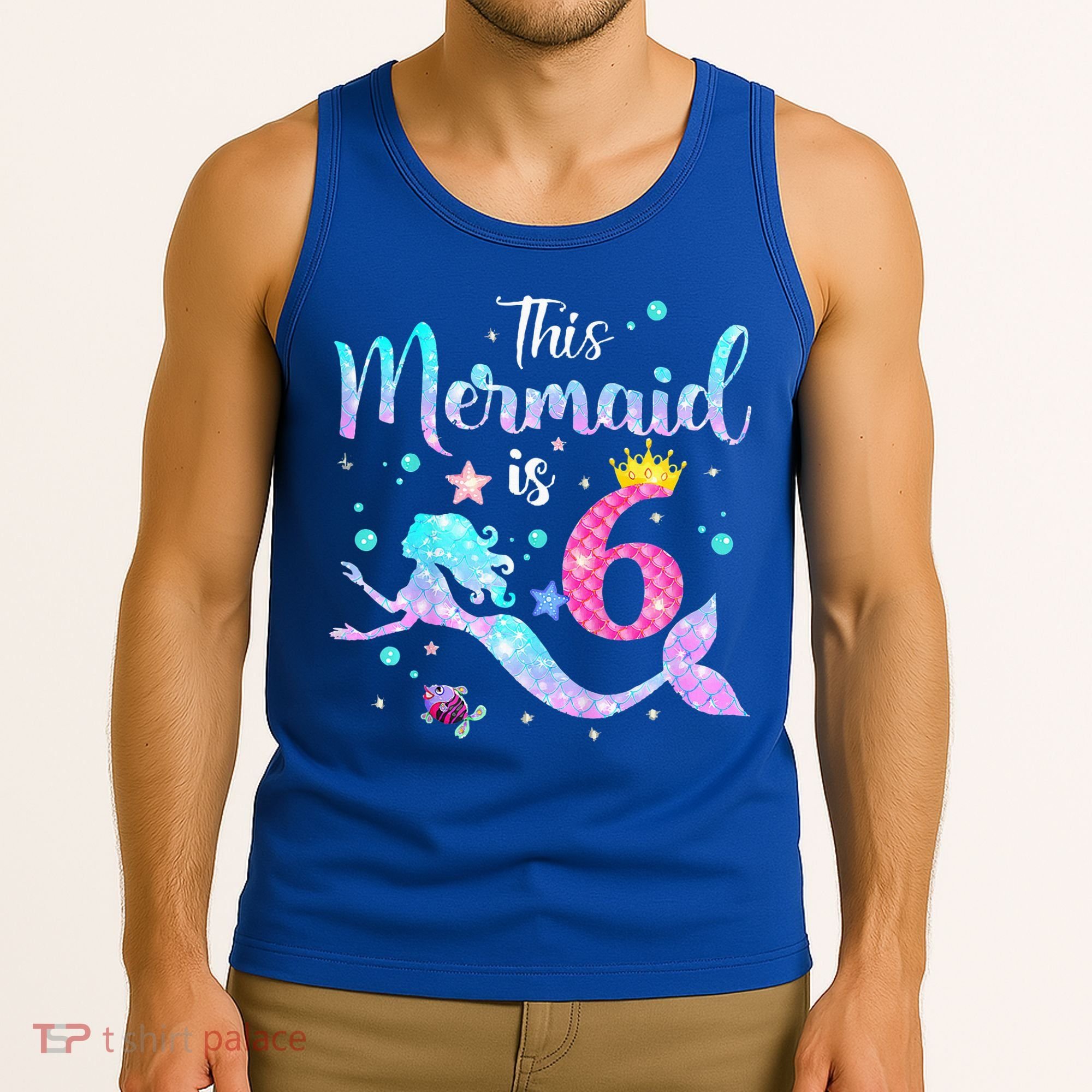 6 Year Old This Mermaid Is 6th Birthday Daughter Tank Top