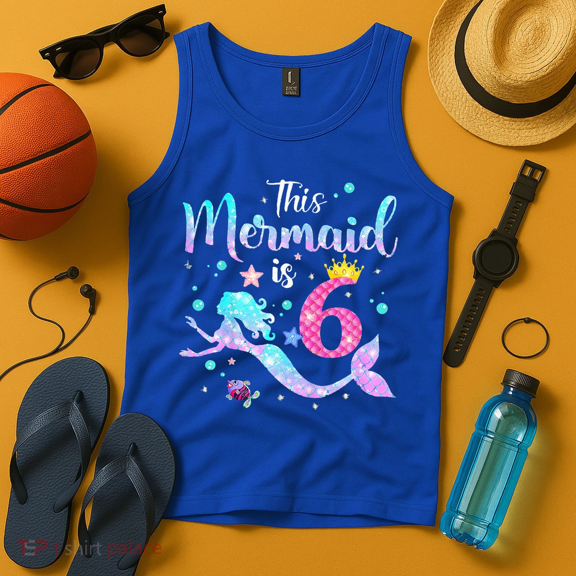 6 Year Old This Mermaid Is 6th Birthday Daughter Tank Top