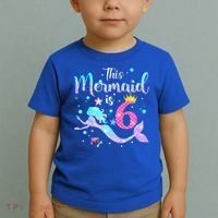 6 Year Old This Mermaid Is 6th Birthday Daughter Toddler T-Shirt thumb 2