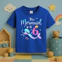 6 Year Old This Mermaid Is 6th Birthday Daughter Toddler T-Shirt thumb 3