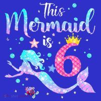 6 Year Old This Mermaid Is 6th Birthday Daughter Kids Sweatshirt thumb 2