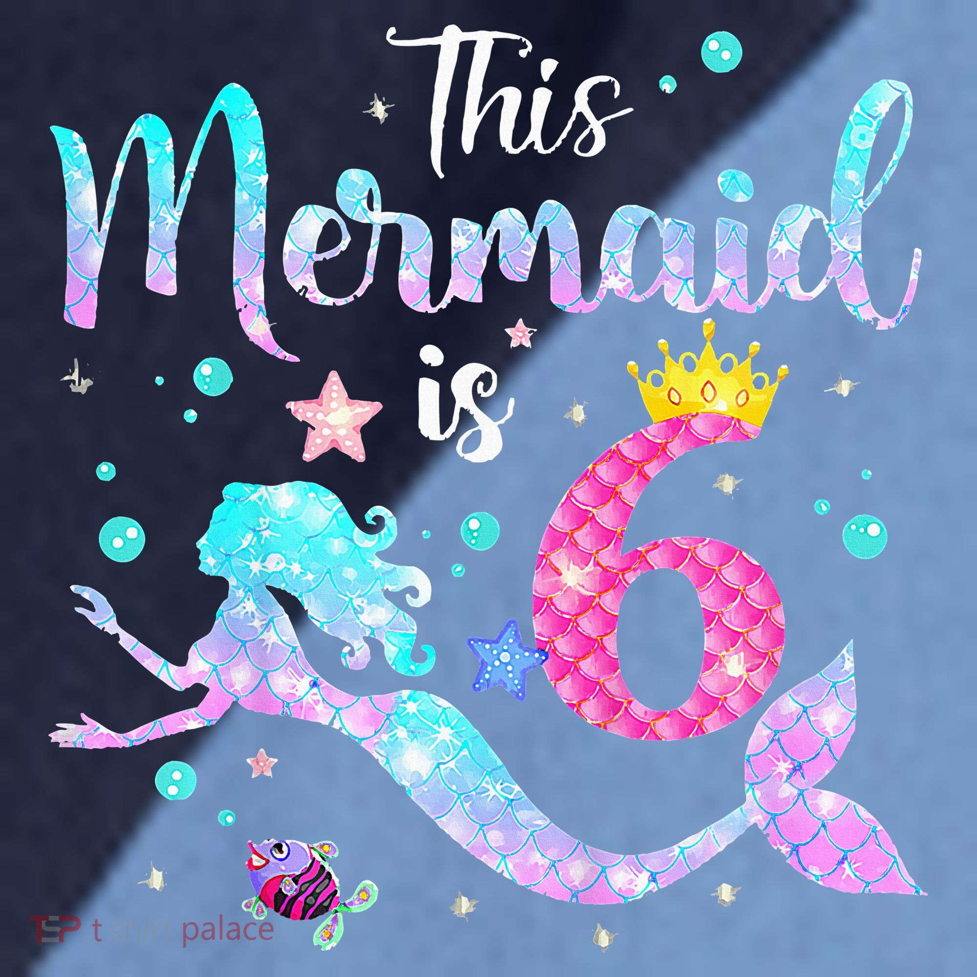 6 Year Old This Mermaid Is 6th Birthday Daughter Raglan Baseball Sleeve Shirt