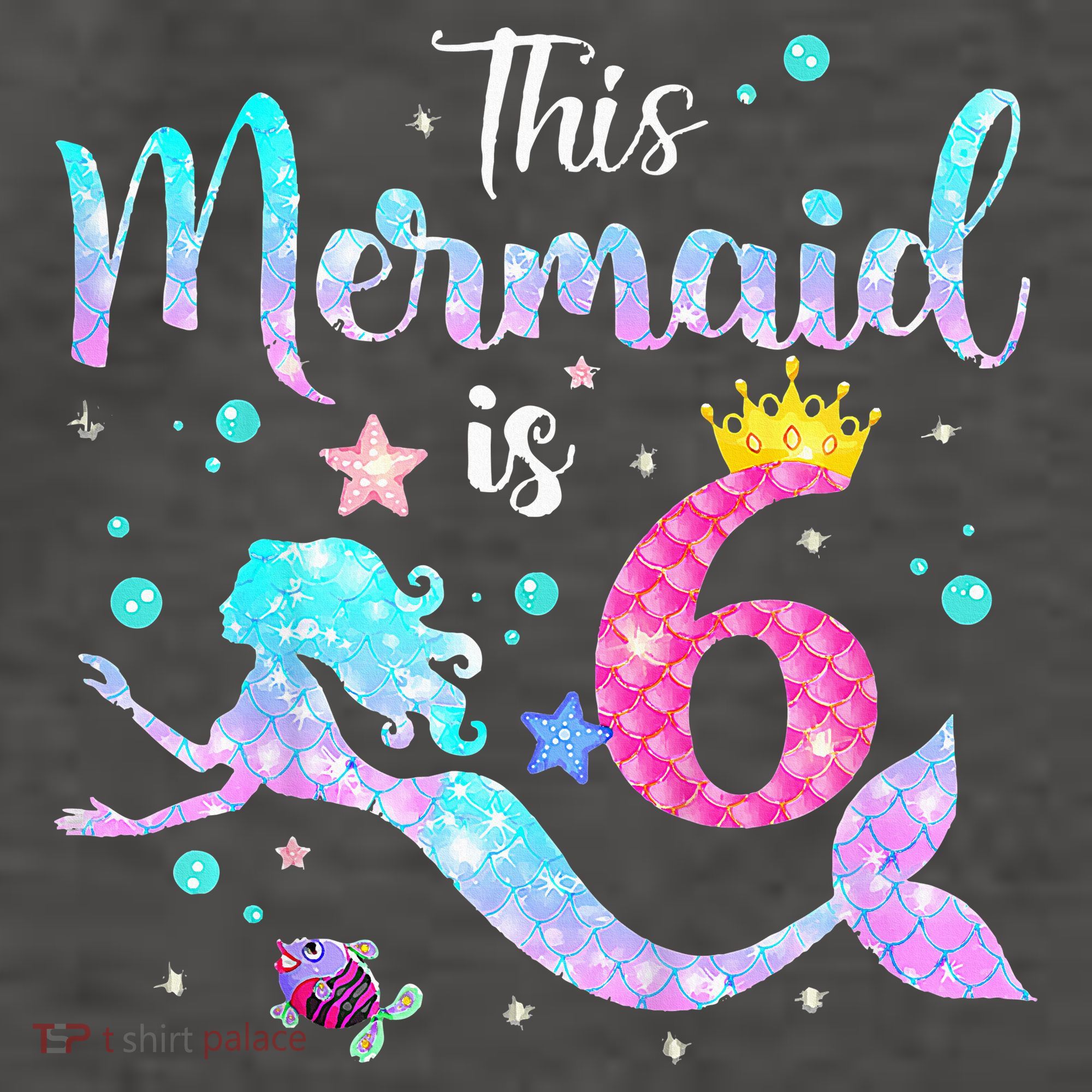 6 Year Old This Mermaid Is 6th Birthday Daughter Vector Backpack
