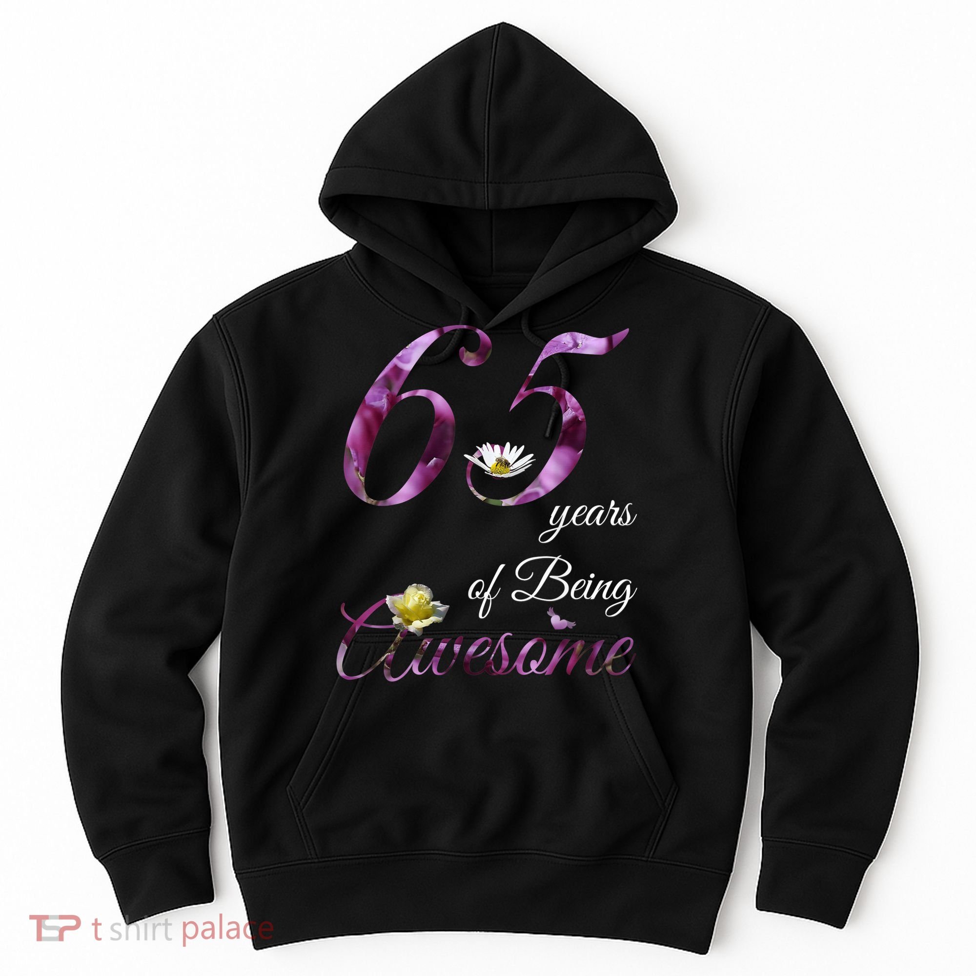 65 Year Old Shirt Awesome Floral 1958 65th Birthday Gift Hoodie