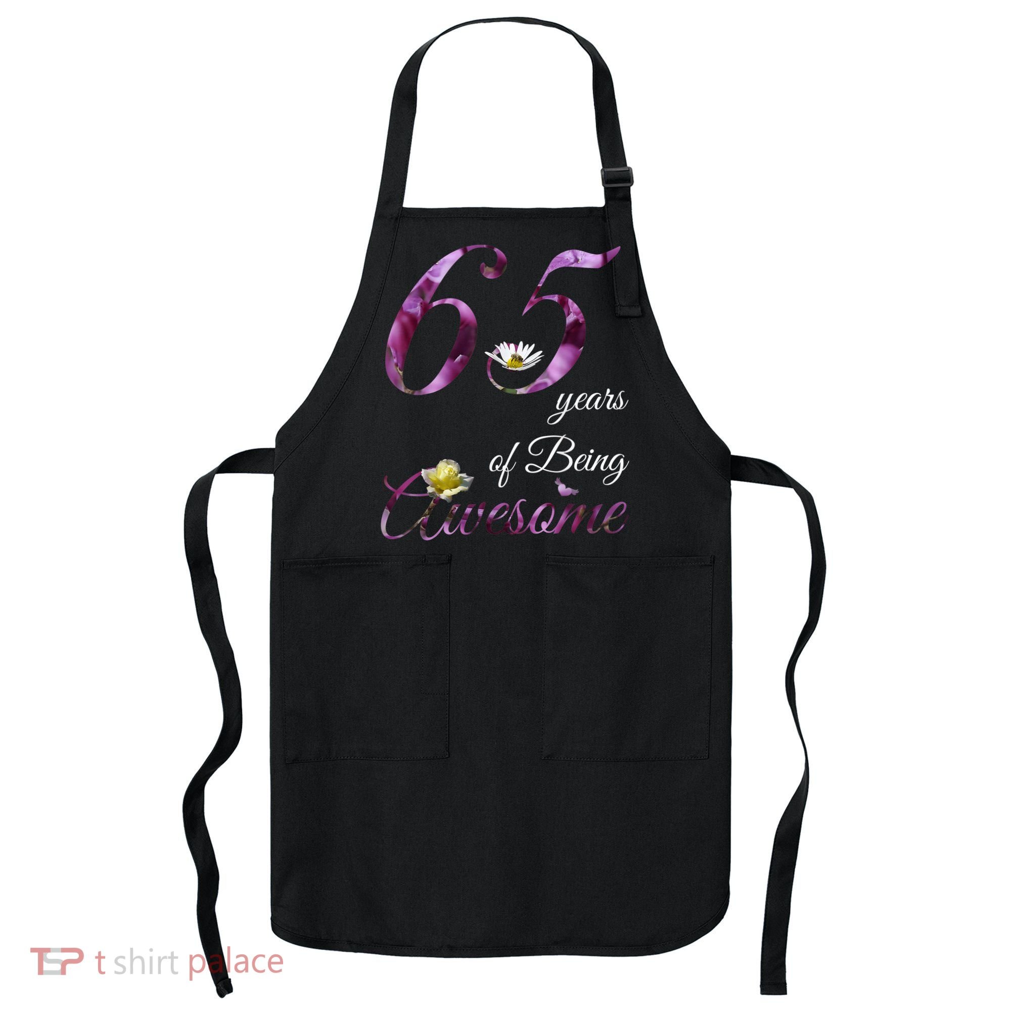 65 Year Old Shirt Awesome Floral 1958 65th Birthday Gift Apron
