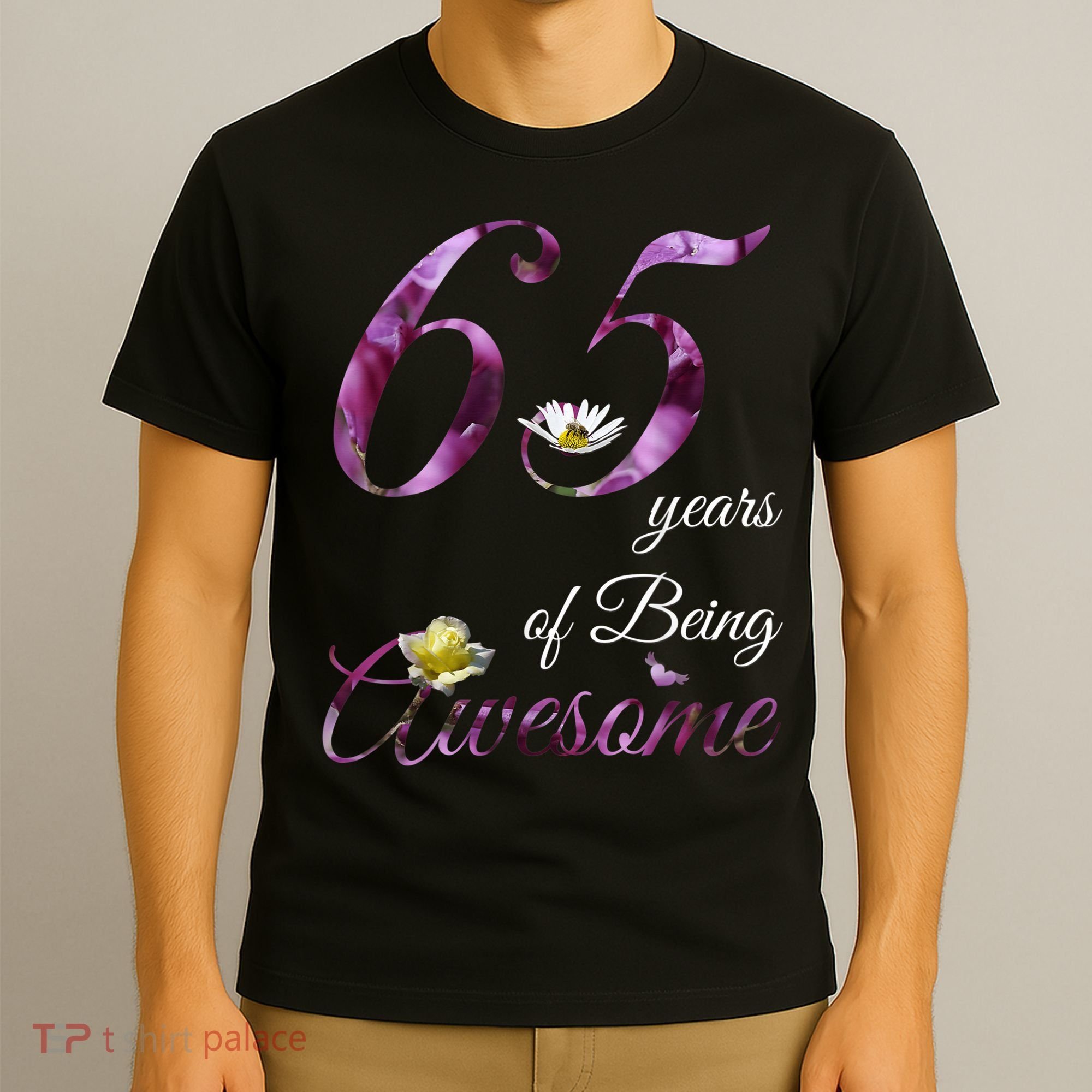 65 Year Old Shirt Awesome Floral 1958 65th Birthday Gift T-Shirt