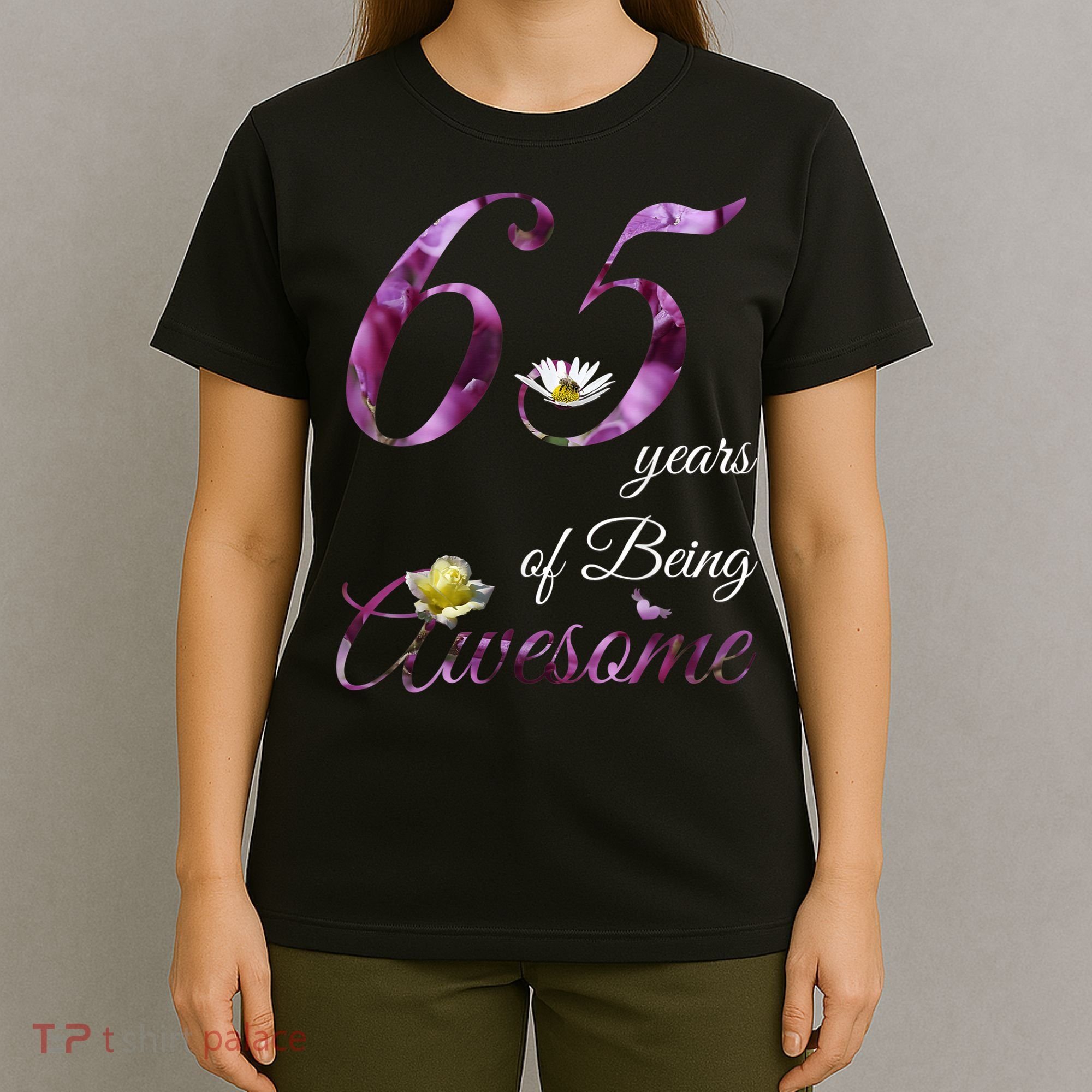65 Year Old Shirt Awesome Floral 1958 65th Birthday Gift T-Shirt