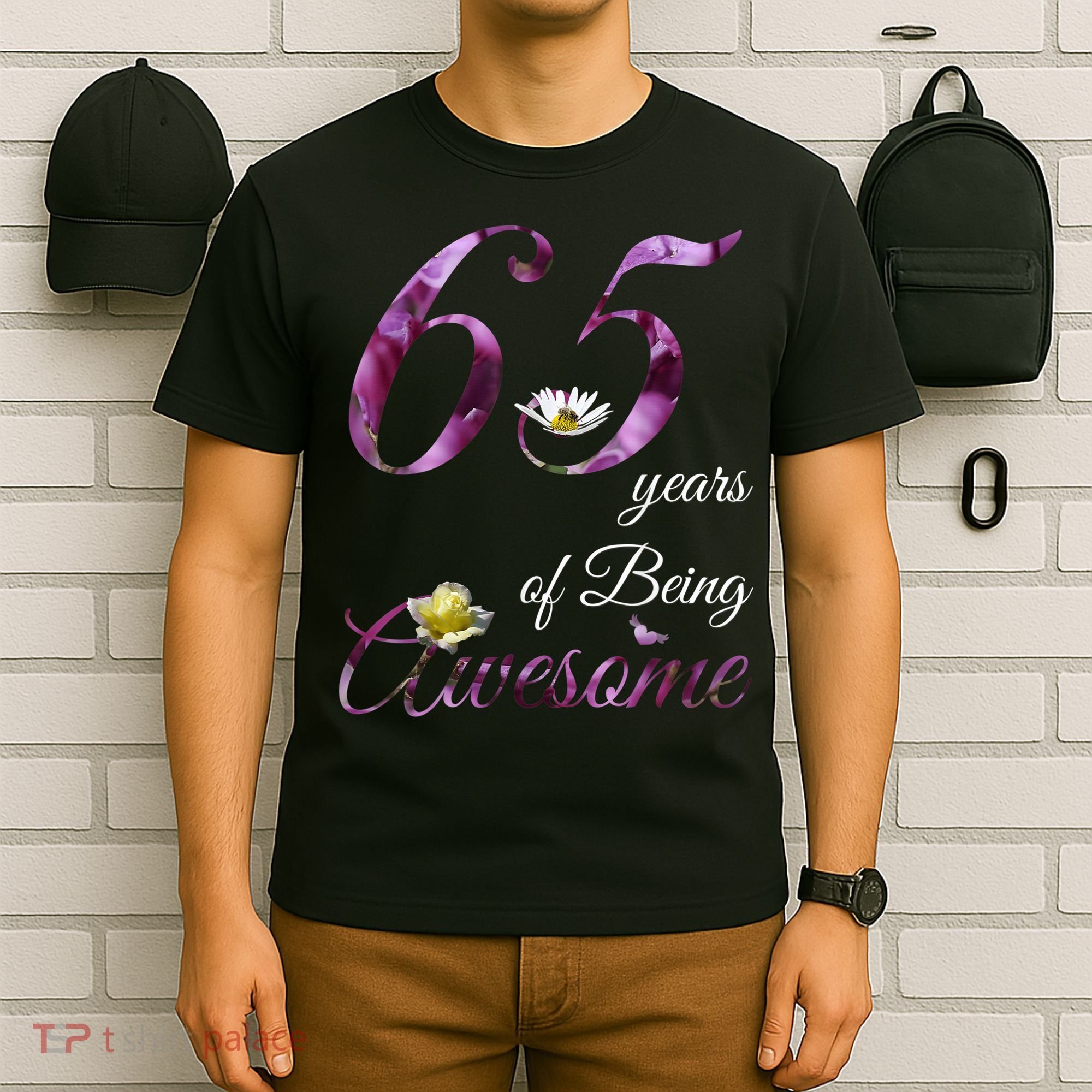 65 Year Old Shirt Awesome Floral 1958 65th Birthday Gift T-Shirt