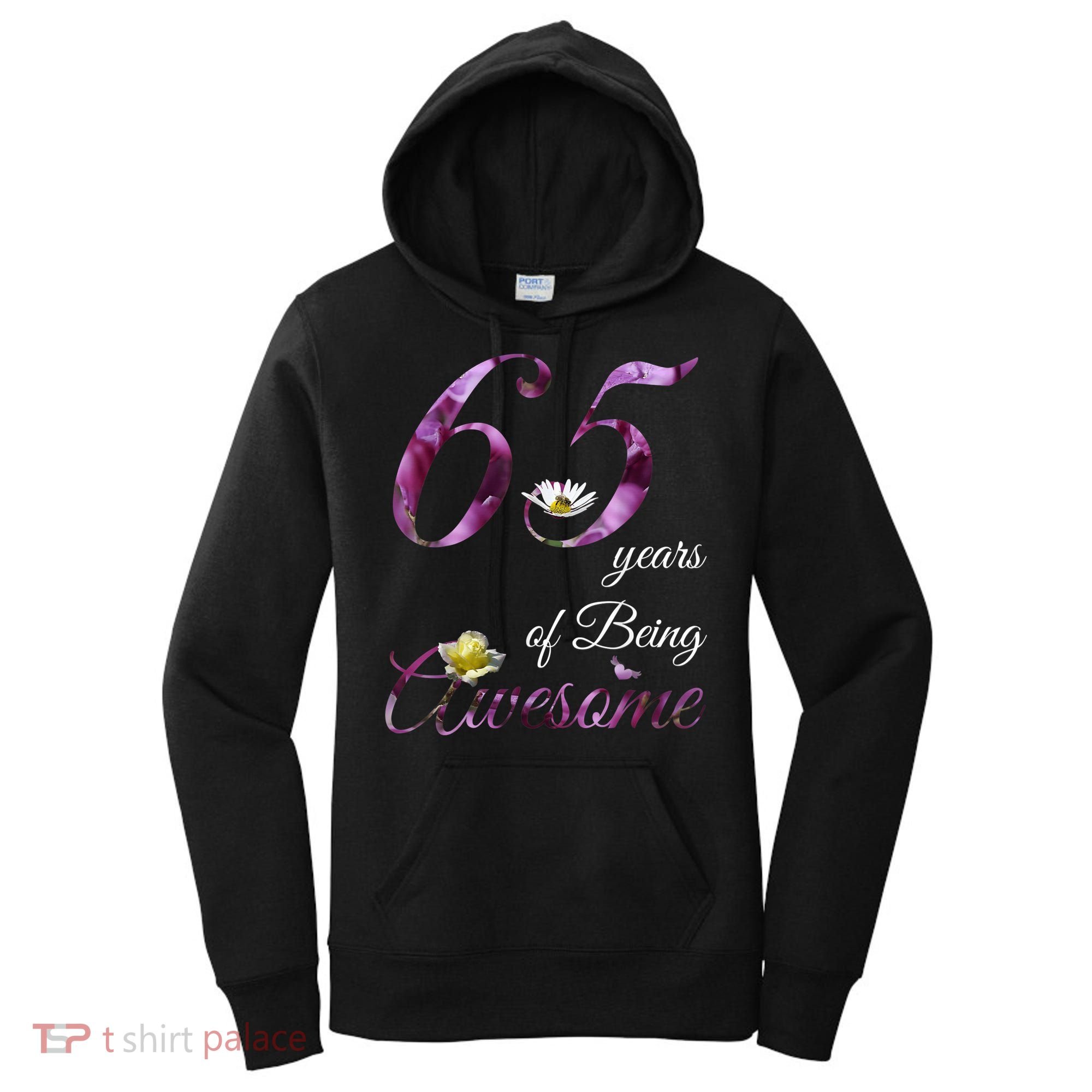 65 Year Old Shirt Awesome Floral 1958 65th Birthday Gift Women's Hoodie