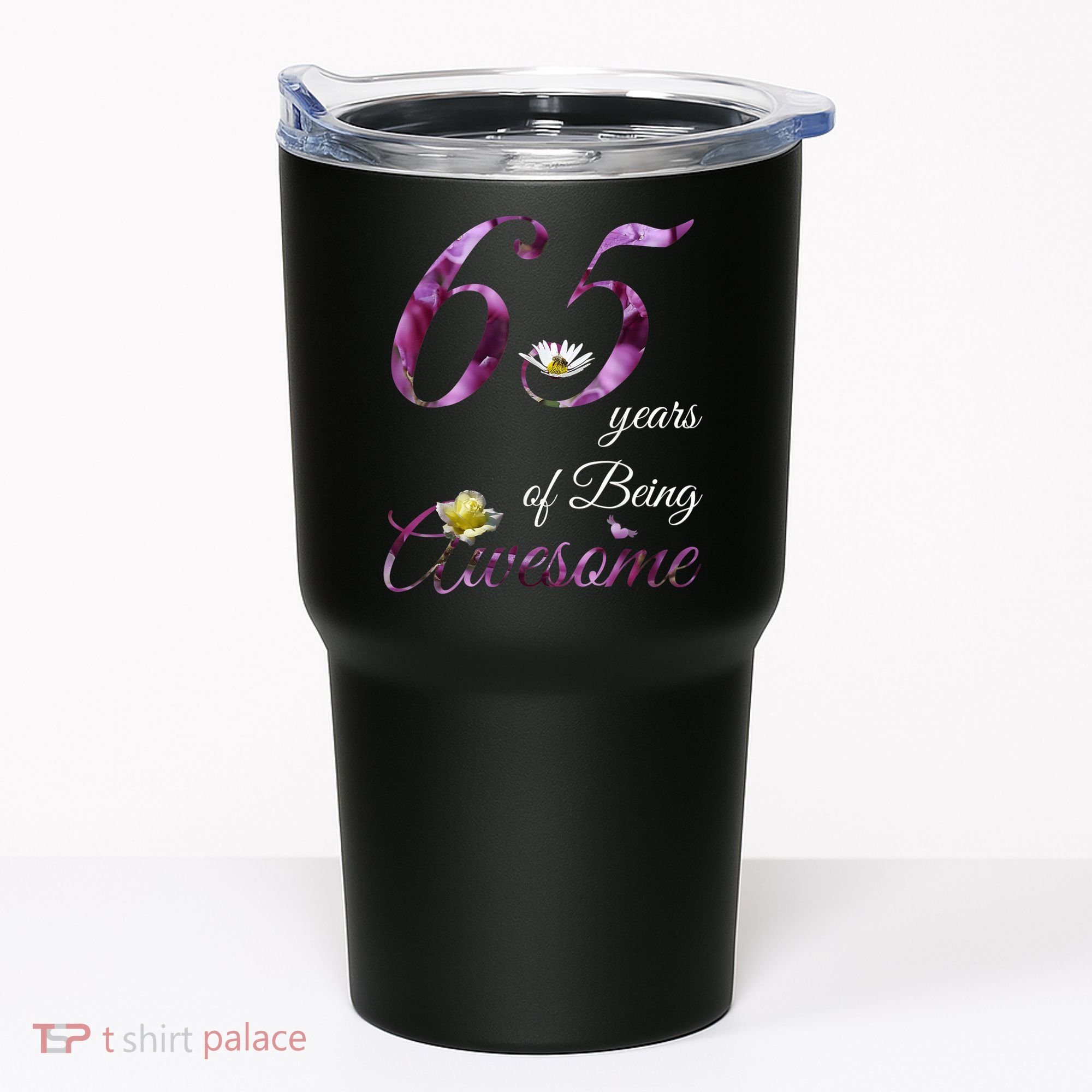 65 Year Old Shirt Awesome Floral 1958 65th Birthday Gift Tumbler