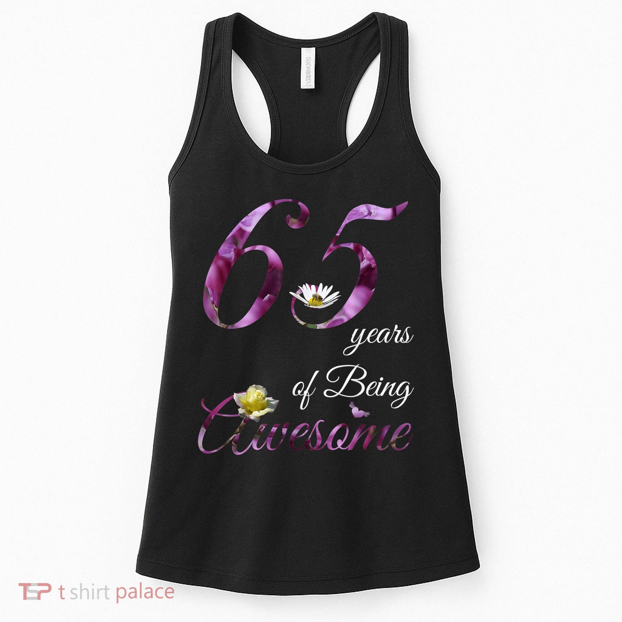65 Year Old Shirt Awesome Floral 1958 65th Birthday Gift Women's Tank Top
