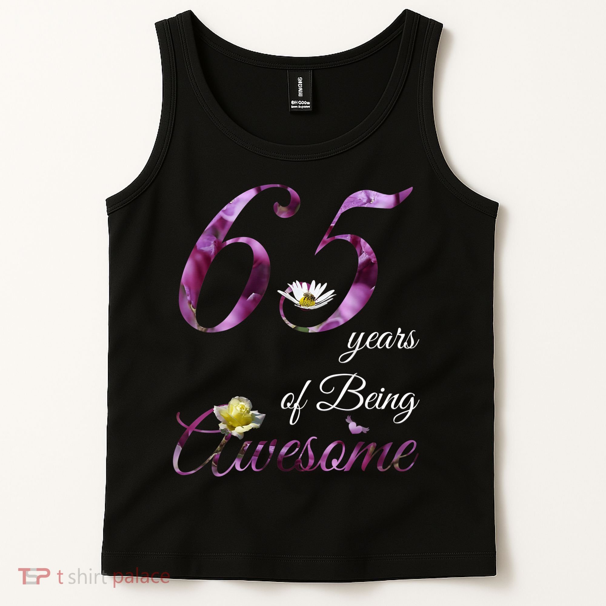 65 Year Old Shirt Awesome Floral 1958 65th Birthday Gift Tank Top