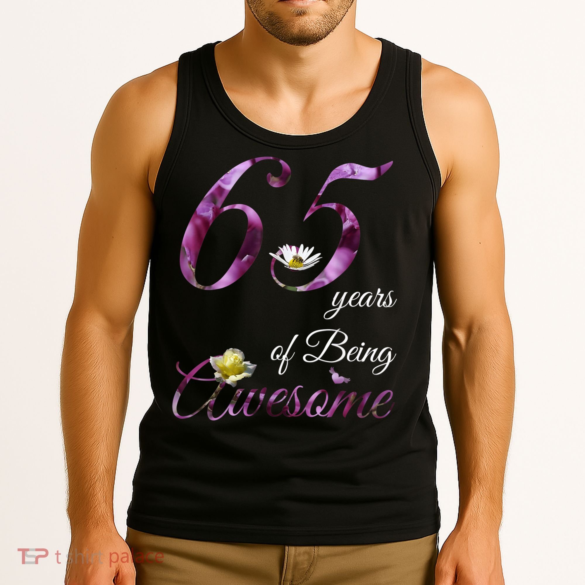 65 Year Old Shirt Awesome Floral 1958 65th Birthday Gift Tank Top