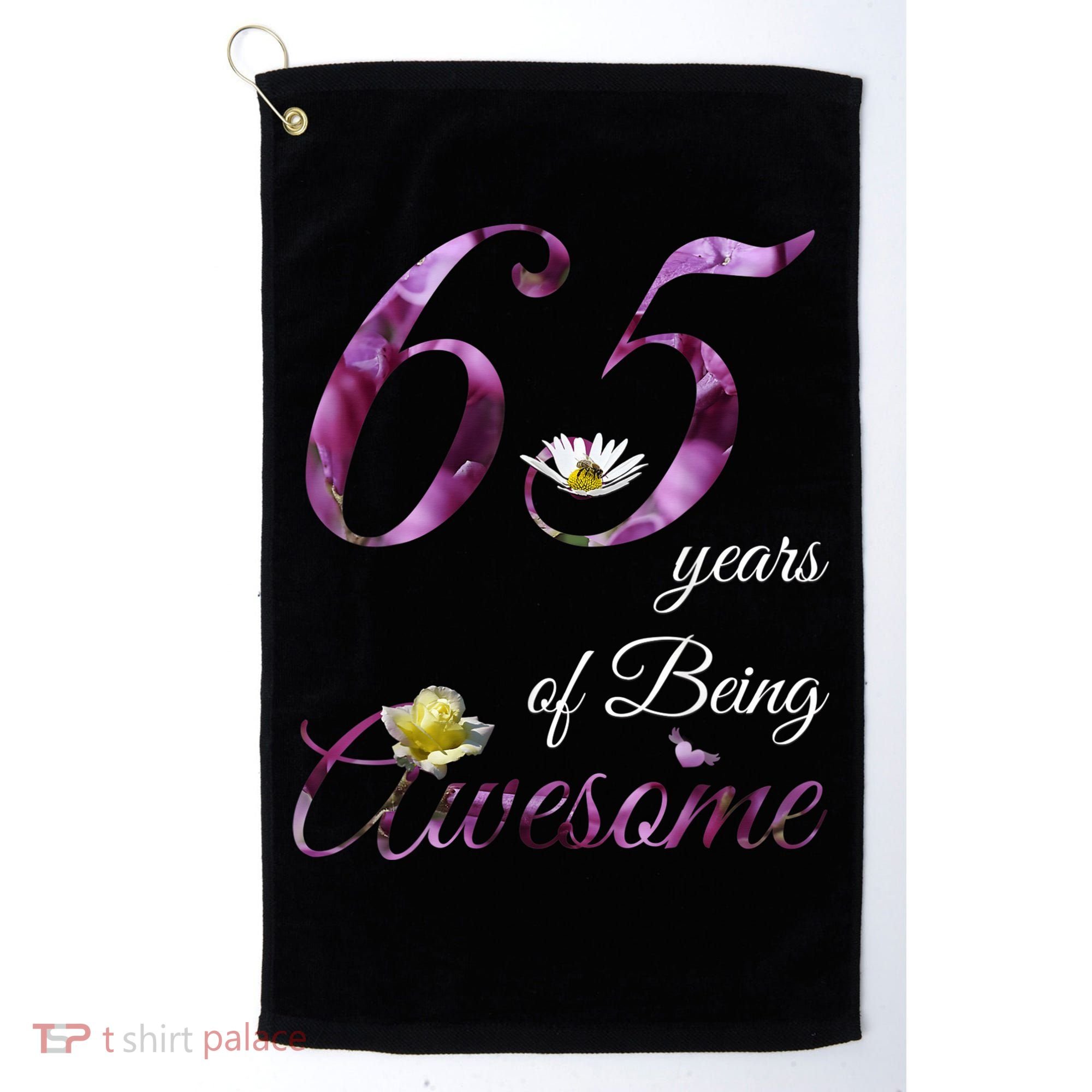65 Year Old Shirt Awesome Floral 1958 65th Birthday Gift Golf Towel