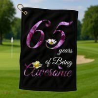 65 Year Old Shirt Awesome Floral 1958 65th Birthday Gift Golf Towel thumb 1