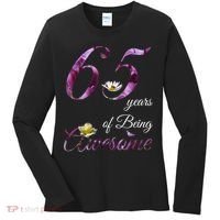 65 Year Old Shirt Awesome Floral 1958 65th Birthday Gift Women's Long Sleeve Shirt thumb 0
