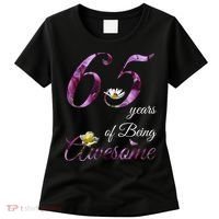 65 Year Old Shirt Awesome Floral 1958 65th Birthday Gift Women's T-Shirt thumb 0