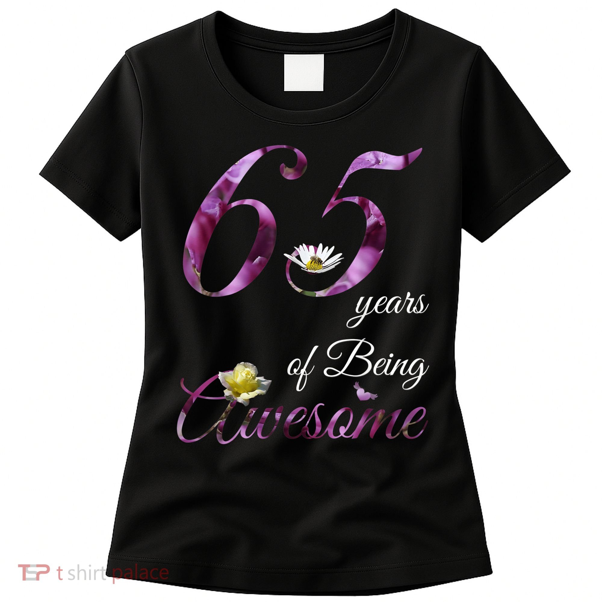 65 Year Old Shirt Awesome Floral 1958 65th Birthday Gift Women's T-Shirt
