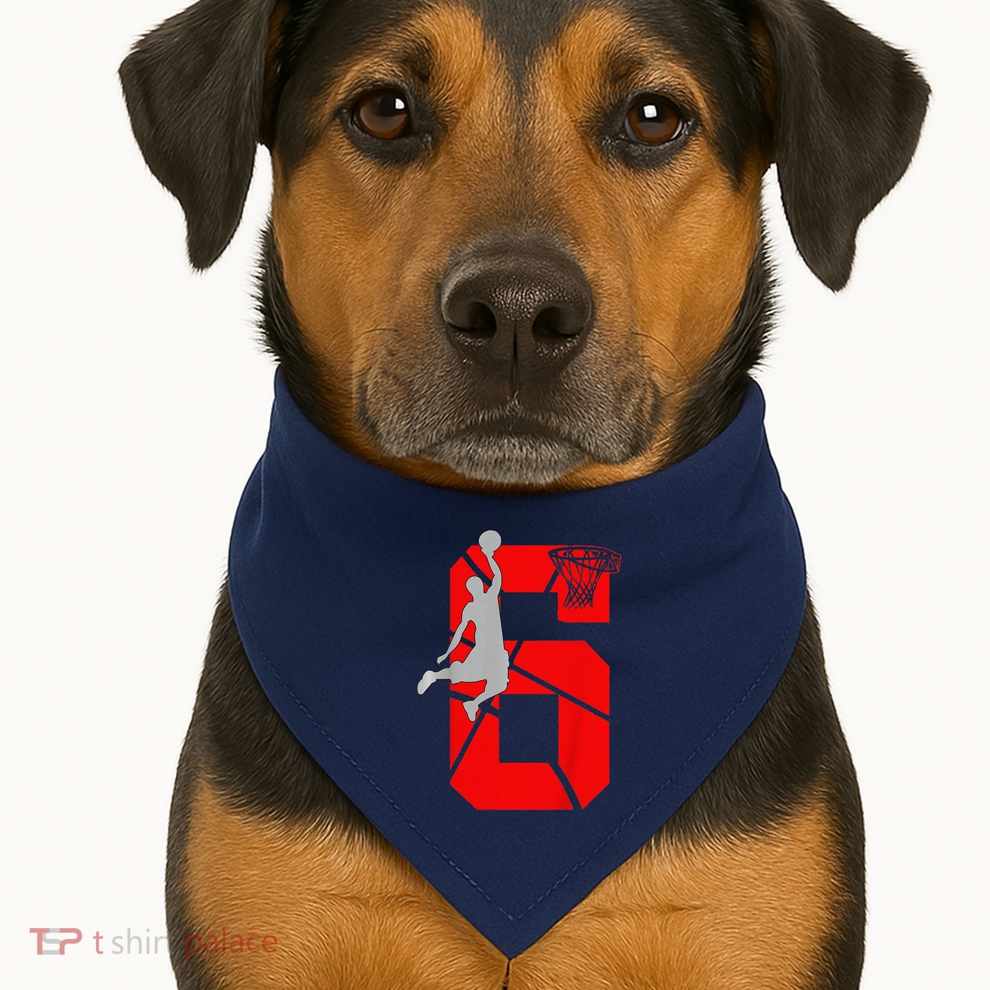 6 Year Old 6th Basketball Birthday Partytheme USA-Made Doggie Bandana