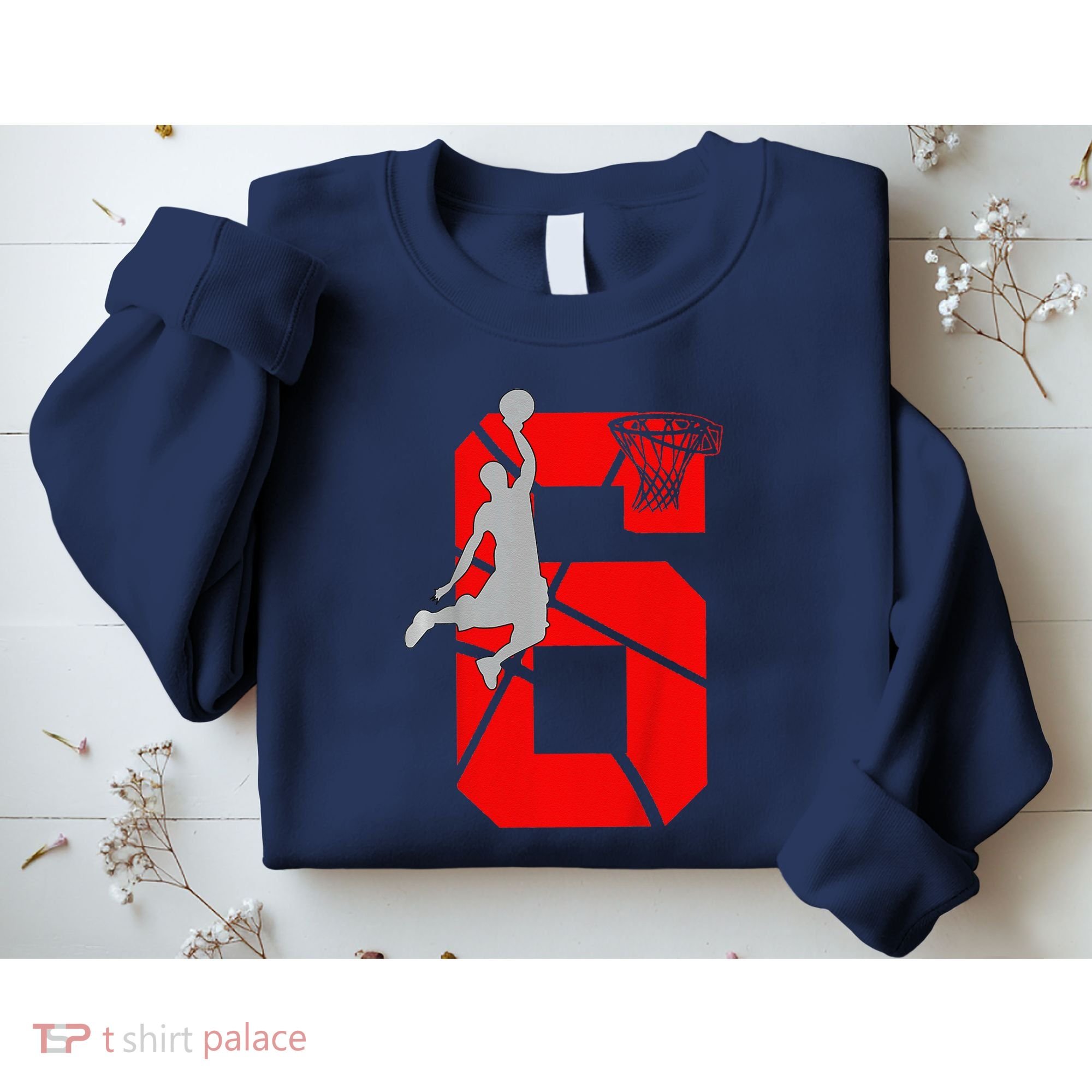 6 Year Old 6th Basketball Birthday Partytheme Sweatshirt