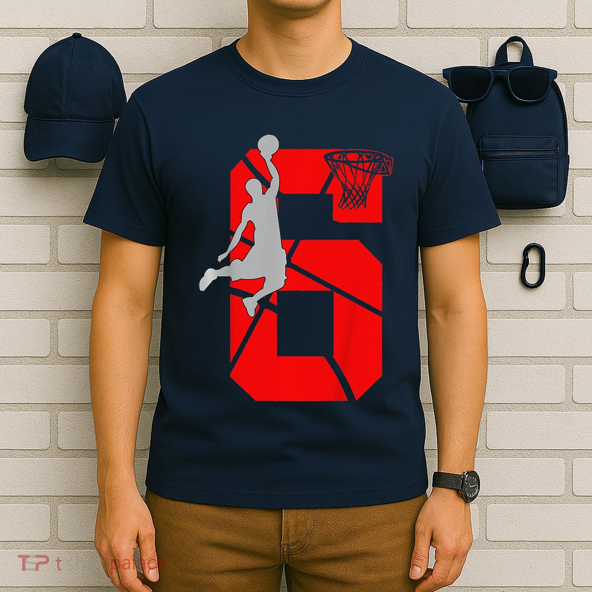 6 Year Old 6th Basketball Birthday Partytheme T-Shirt
