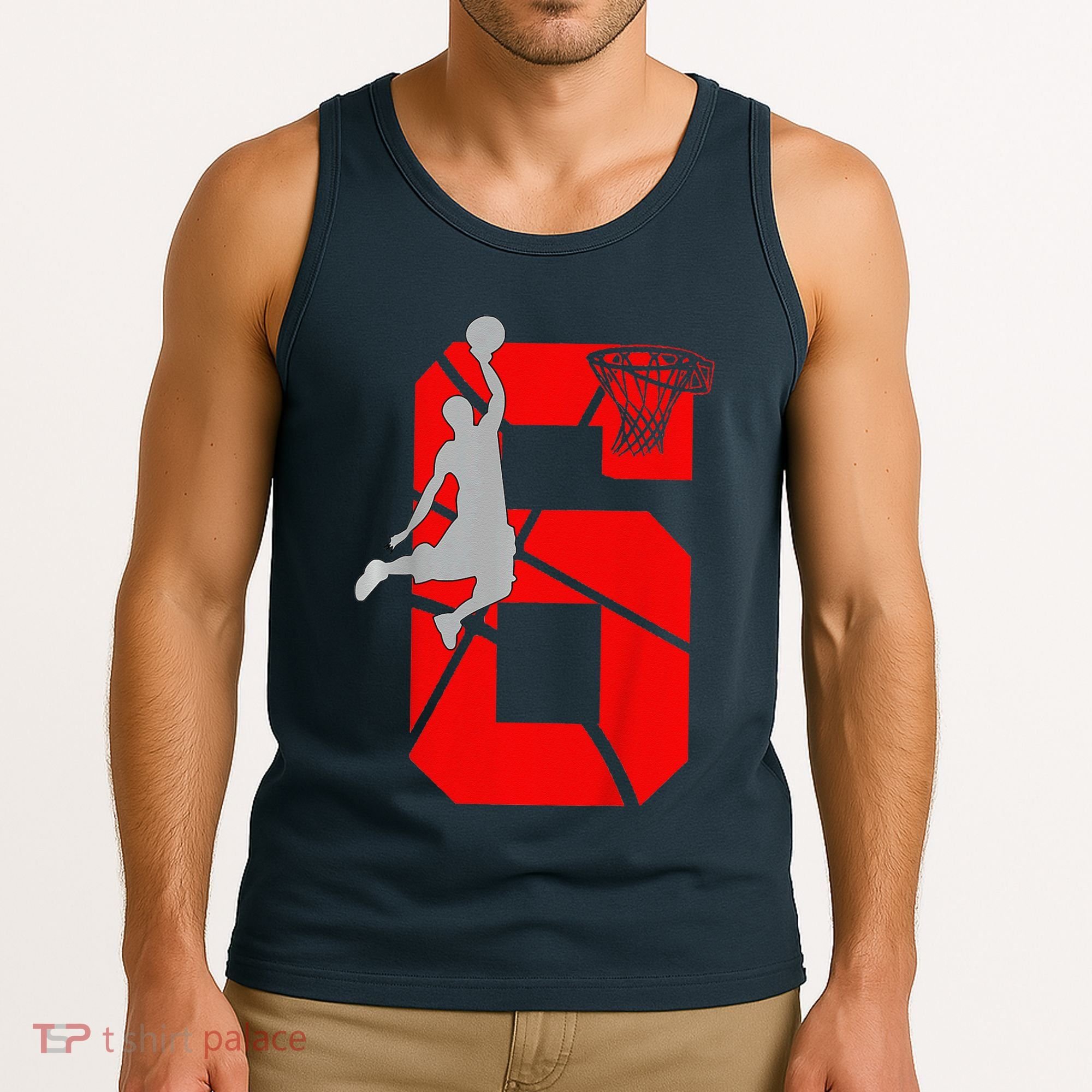 6 Year Old 6th Basketball Birthday Partytheme Tank Top